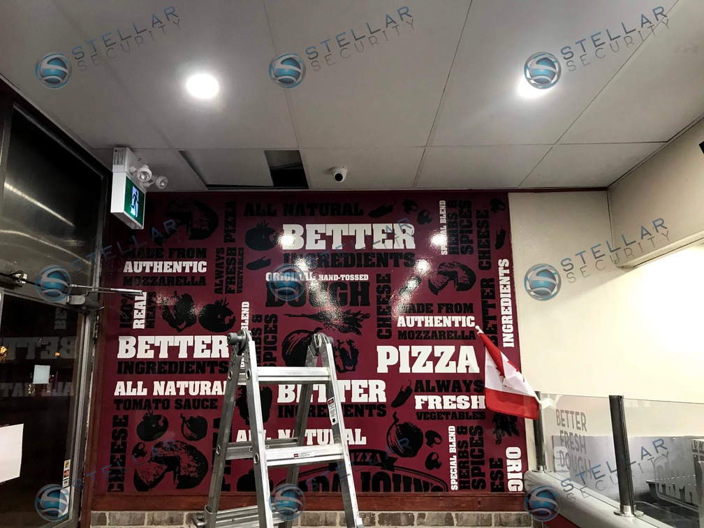 Pizza Shop Commercial Property Business Security Camera System Installation Services Stellar Security 6