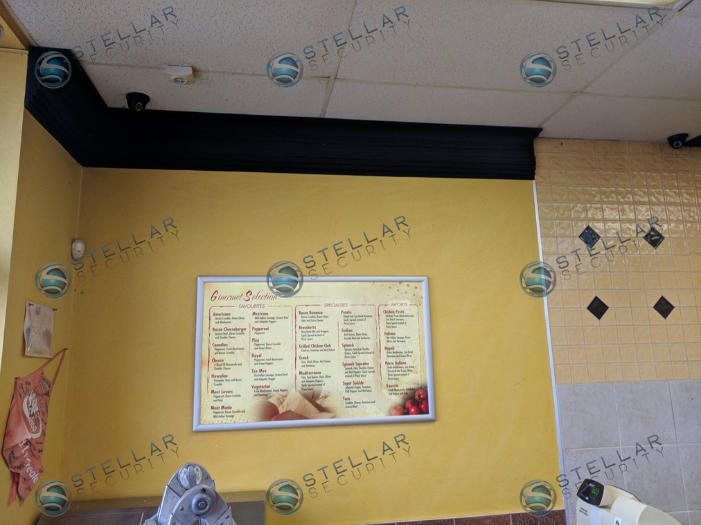 Pizza Store Commercial Property Security Camera System Installation Services Stellar Security 7